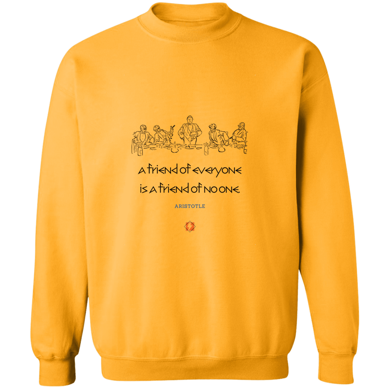 Men's Crewneck Pullover Sweatshirt G180 with inspiring Aristotle quote: A103 - Do not be friends with everyone - Color: