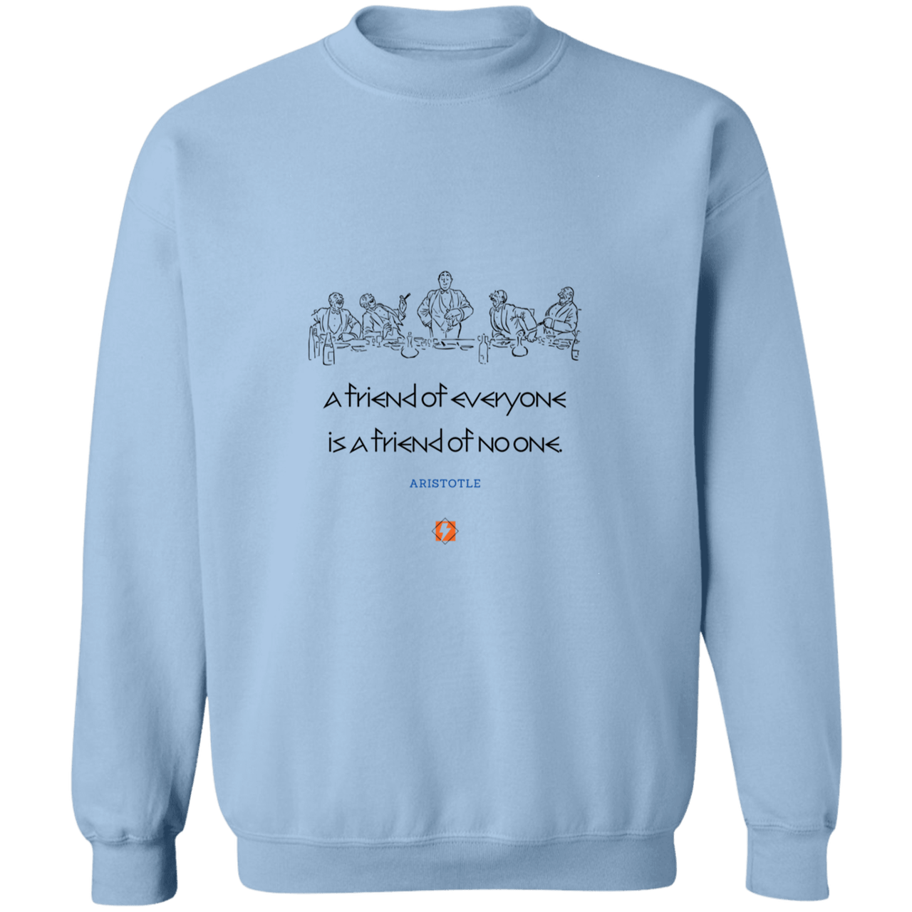Men's Crewneck Pullover Sweatshirt G180 with inspiring Aristotle quote: A103 - Do not be friends with everyone - Color: