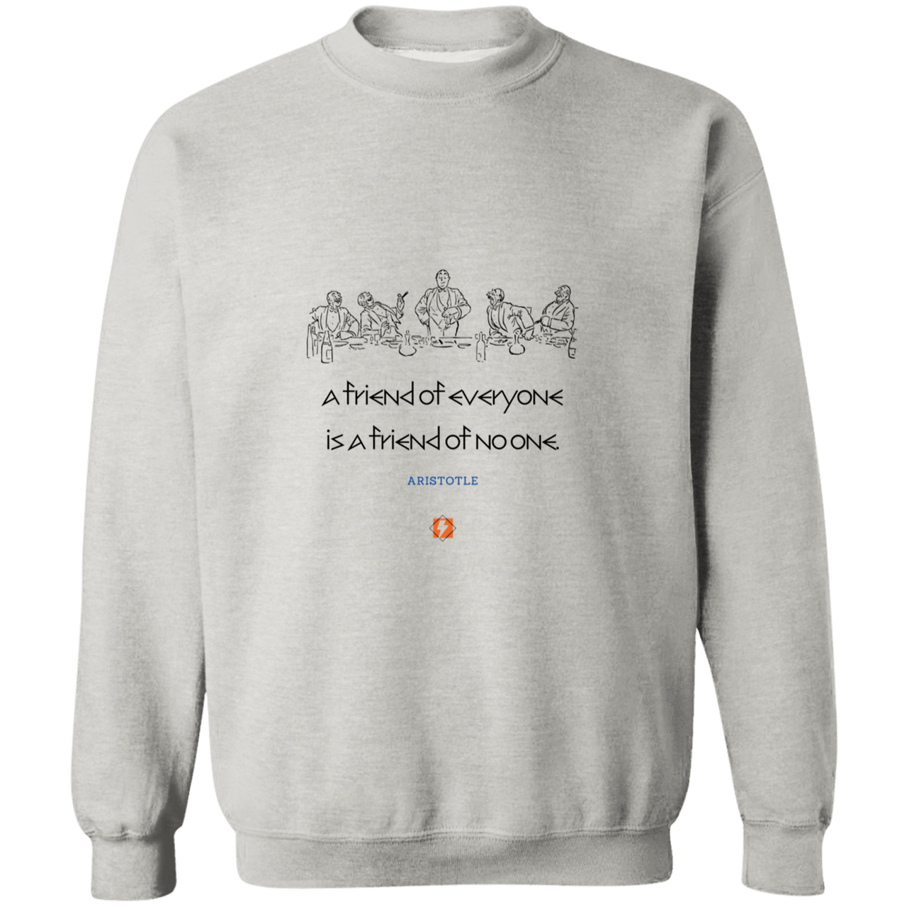 Men's Crewneck Pullover Sweatshirt G180 with inspiring Aristotle quote: A103 - Do not be friends with everyone - Color: