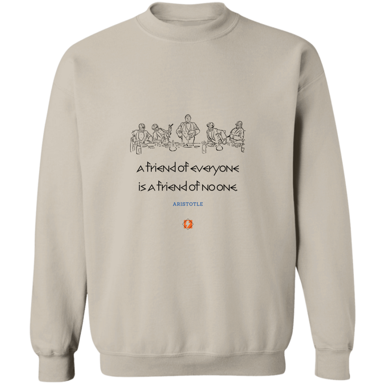 Men's Crewneck Pullover Sweatshirt G180 with inspiring Aristotle quote: A103 - Do not be friends with everyone - Color: