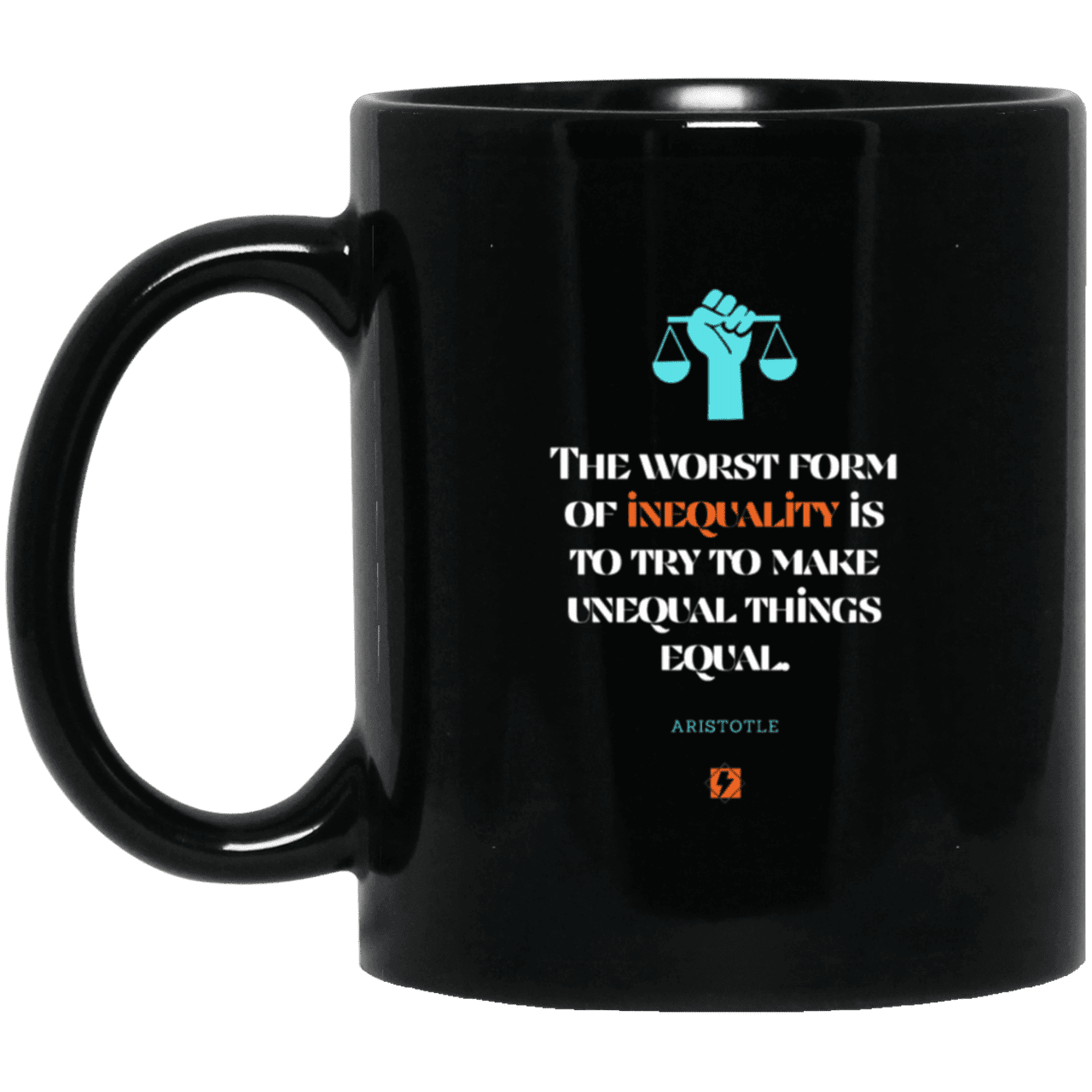 Ceramic Standard Mug 11oz with inspiring Aristotle quote: A128 - Communism is worse than inequality - Color: Plain Black