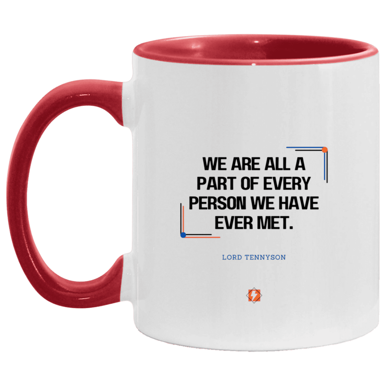 Ceramic Standard Mug 11oz with inspiring Tennyson quote: LT118 - People theory - have you got a piece of me - Color: Purple White/Red