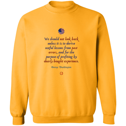 GW105 - Only look back to derive useful lessons from past errors G180 Gildan Crewneck Pullover Sweatshirt - Color: Gold