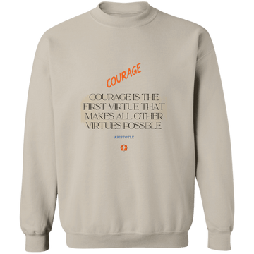 Men's Crewneck Pullover Sweatshirt G180 with inspiring Aristotle quote: A108 - Courage is the highest virtue - Color: 