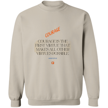 Men's Crewneck Pullover Sweatshirt G180 with inspiring Aristotle quote: A108 - Courage is the highest virtue - Color: 