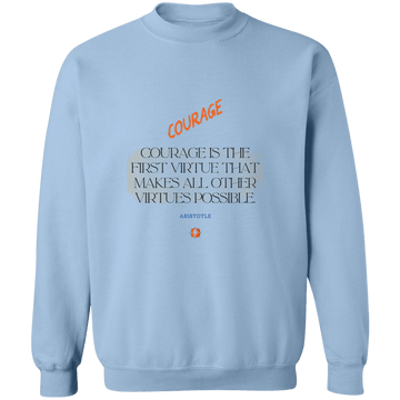 Men's Crewneck Pullover Sweatshirt G180 with inspiring Aristotle quote: A108 - Courage is the highest virtue - Color: 