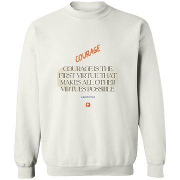 Men's Crewneck Pullover Sweatshirt G180 with inspiring Aristotle quote: A108 - Courage is the highest virtue - Color: 