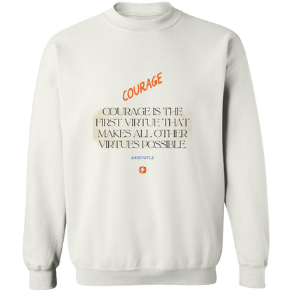 Men's Crewneck Pullover Sweatshirt G180 with inspiring Aristotle quote: A108 - Courage is the highest virtue - Color: 