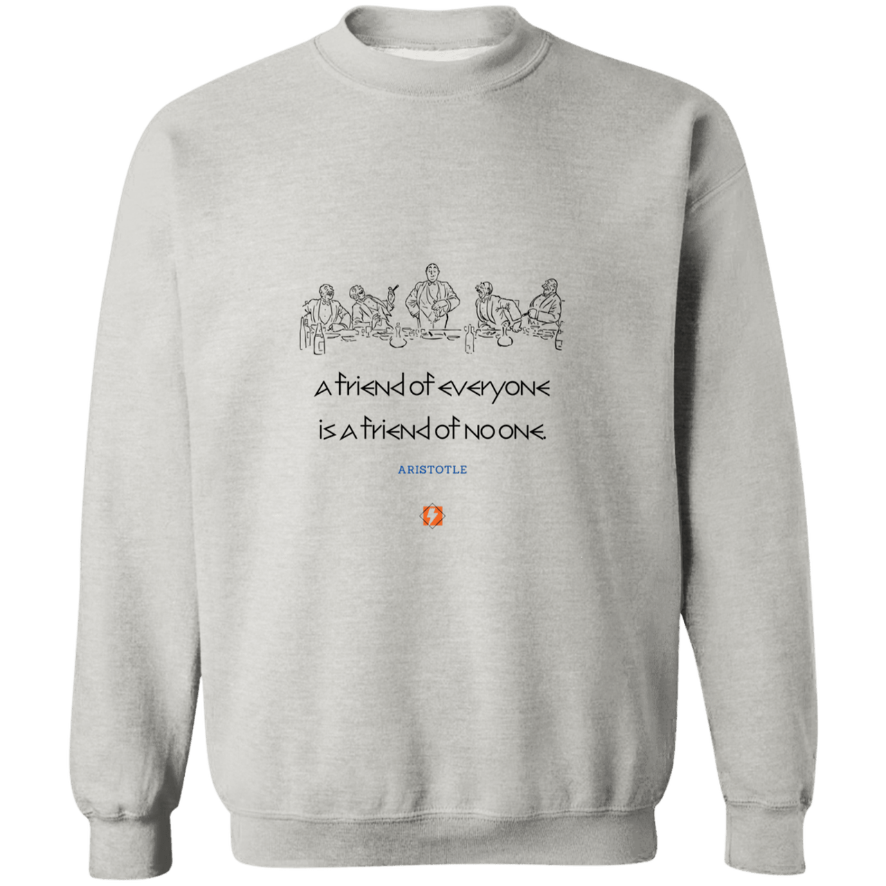 Men's Crewneck Pullover Sweatshirt G180 with inspiring Aristotle quote: A103 - Do not be friends with everyone - Color: 