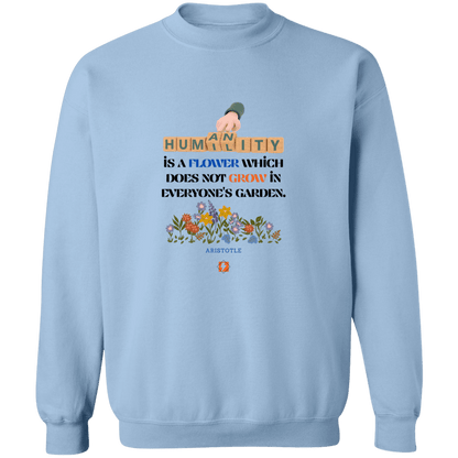 Men's Crewneck Pullover Sweatshirt G180 with inspiring Aristotle quote: A115 - Humility is not in everyone - Color: 