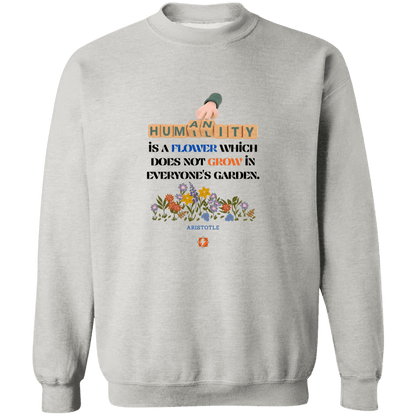 Men's Crewneck Pullover Sweatshirt G180 with inspiring Aristotle quote: A115 - Humility is not in everyone - Color: 