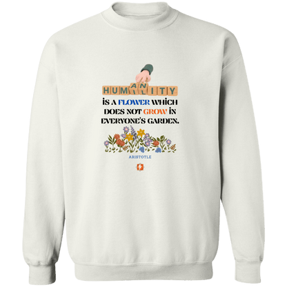 Men's Crewneck Pullover Sweatshirt G180 with inspiring Aristotle quote: A115 - Humility is not in everyone - Color: 