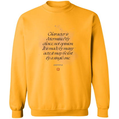 Men's Crewneck Pullover Sweatshirt G180 with inspiring Aristotle quote: A107 - Character is the sum-total of your choices - Color: 