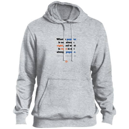 Men's Pullover Hoodie ST254 with inspiring Einstein quote: E114 - Popular and right are two different things - Color: Athletic Heather