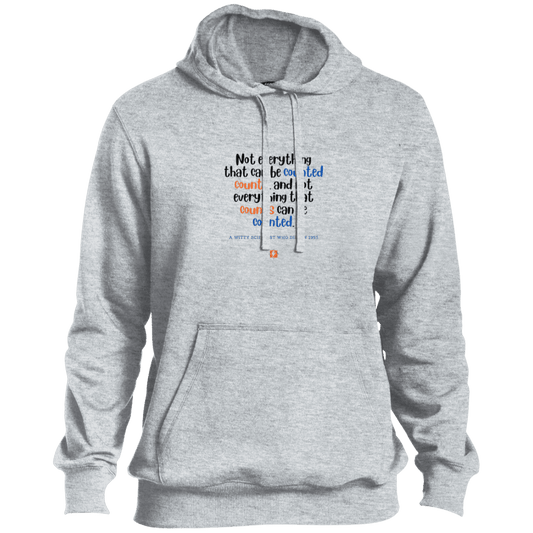 Men's Pullover Hoodie ST254 with inspiring Einstein quote: E104 - Not everything that can be counted counts - Color: Athletic Heather