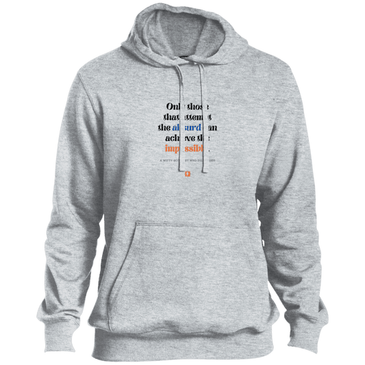 Men's Pullover Hoodie ST254 with inspiring Einstein quote: E116 - Attempt the absurd to achieve the impossible - Color: Athletic Heather