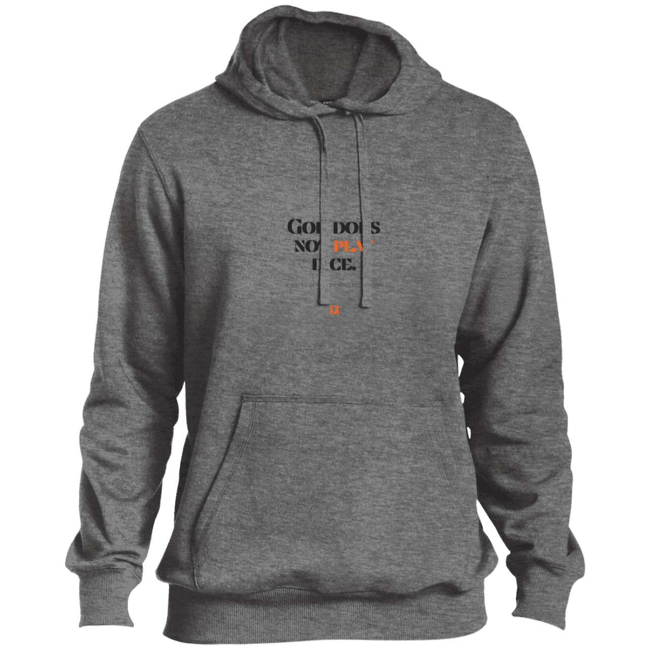 Men's Pullover Hoodie ST254 with inspiring Einstein quote: E121 - God does not play dice - Color: Vintage Heather