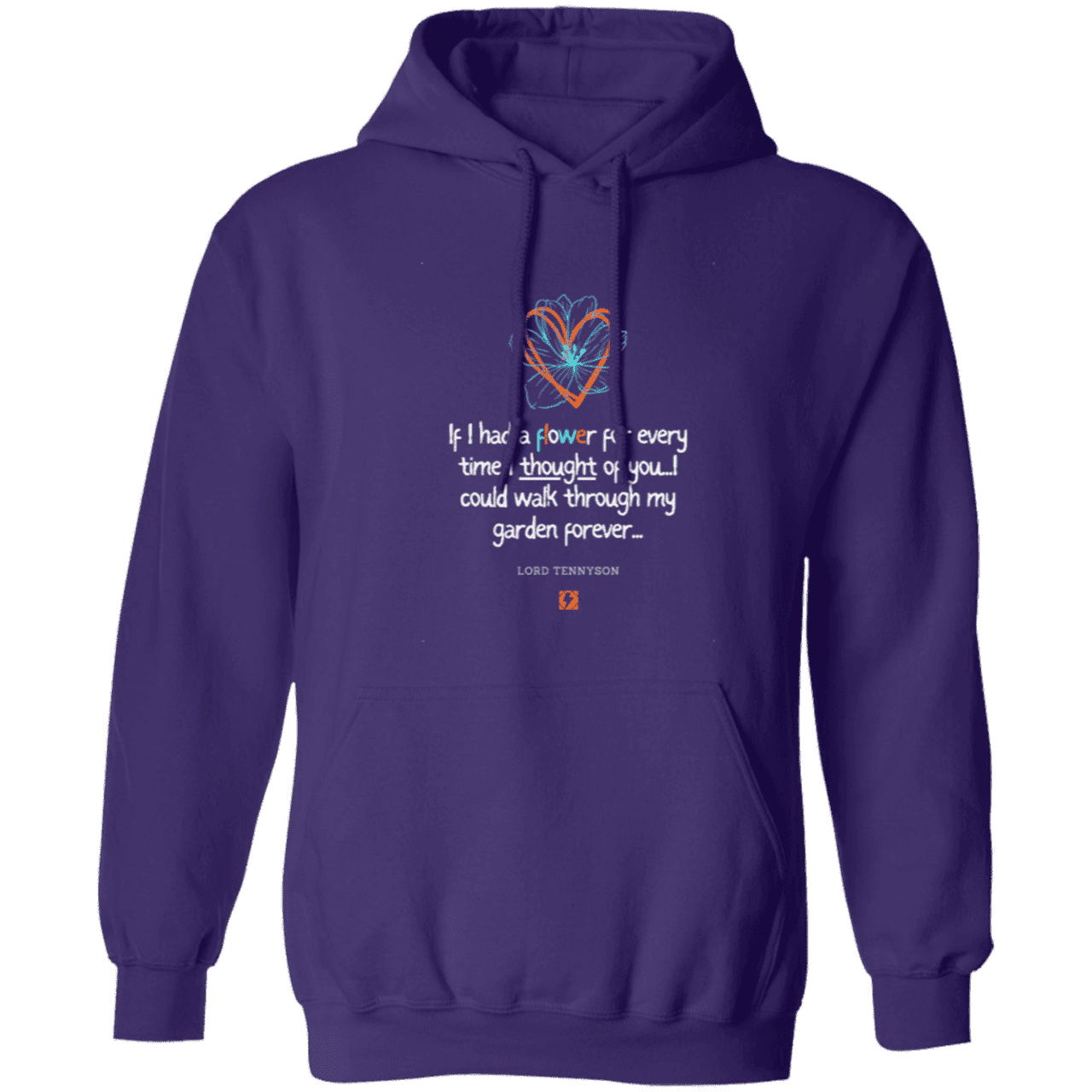 Men's Pullover Hoodie Z66x with inspiring Tennyson quote: LT104 - Thinking of you - Color: Purple