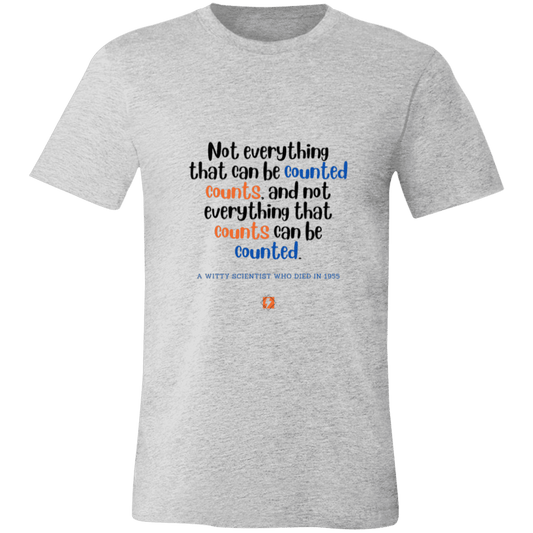 Men's T-Shirt Jersey Pre-shrunk Cotton 3001C with inspiring Einstein quote: E104 - Not everything that can be counted counts - Color: Athletic Heather