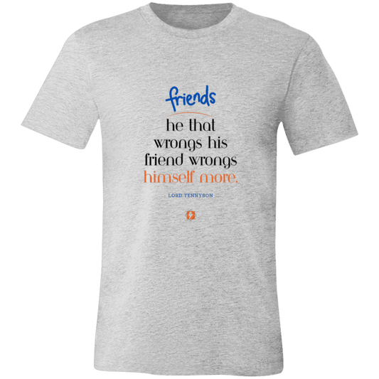 Men's T-Shirt Jersey Short-Sleeve 3001C with inspiring Tennyson quote: LT103 - Don't wrong your friend - Color: Athletic Heather