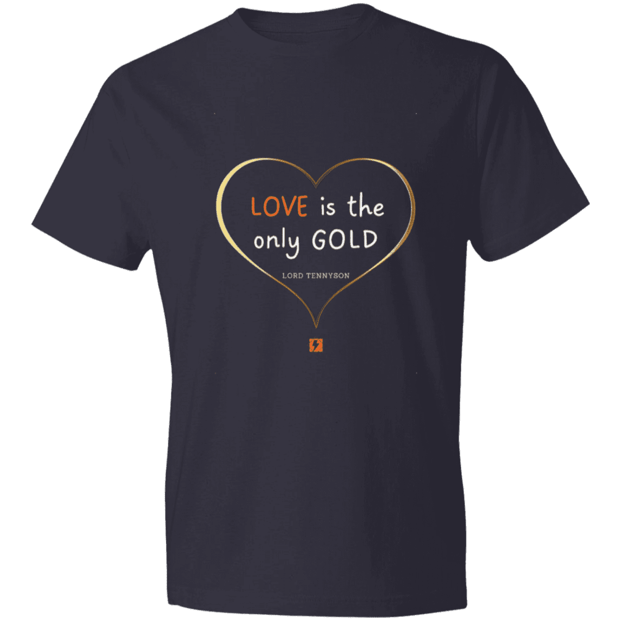 Men's T-Shirt Lightweight 980 with inspiring Tennyson quote: LT109 - Love is Gold - Color: Navy