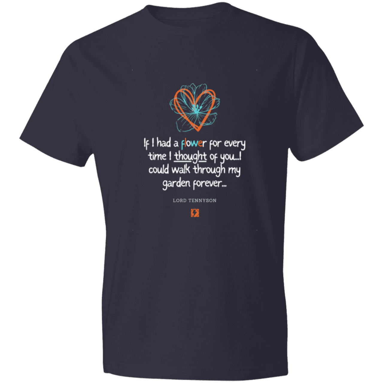 Men's T-Shirt Lightweight 980 with inspiring Tennyson quote: LT104 - Thinking of you - Color: Navy