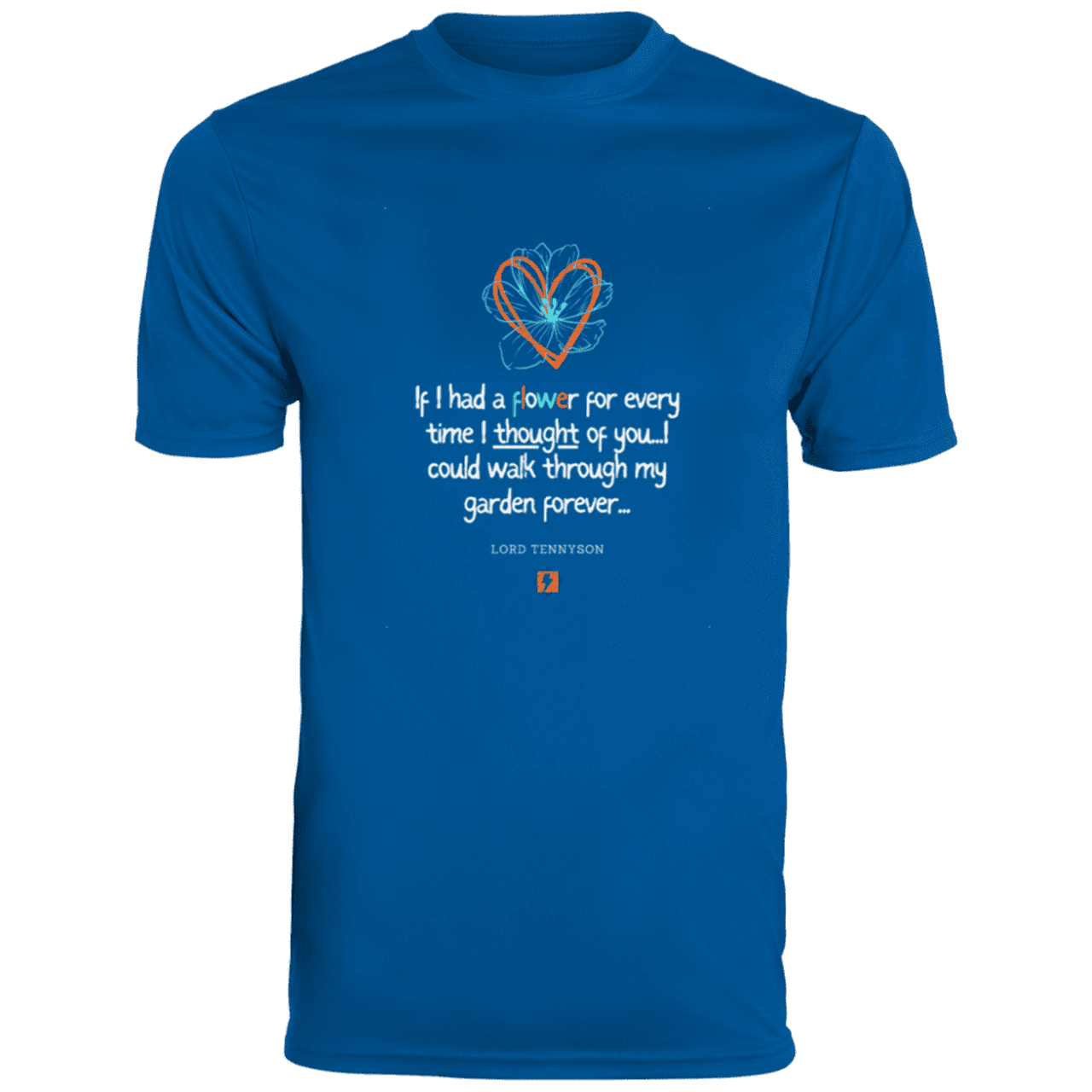 Men's T-Shirt Moisture-Wicking Tee 790 with inspiring Tennyson quote: LT104 - Thinking of you - Color: Royal