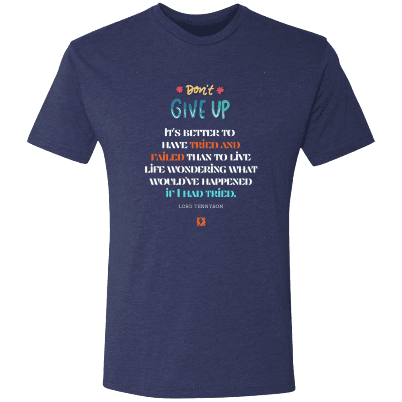 Men's T-Shirt Tri-blend NL6010 with inspiring Tennyson quote: LT104 - Thinking of you - Color: Vintage Navy