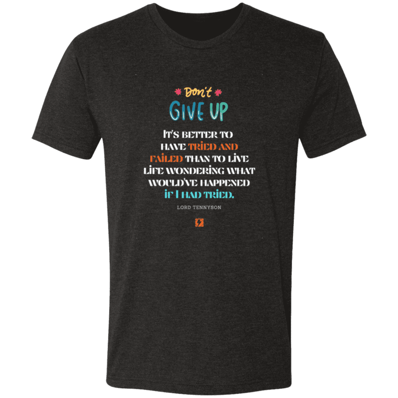 Men's T-Shirt Tri-blend NL6010 with inspiring Tennyson quote: LT104 - Thinking of you - Color: Vintage Black