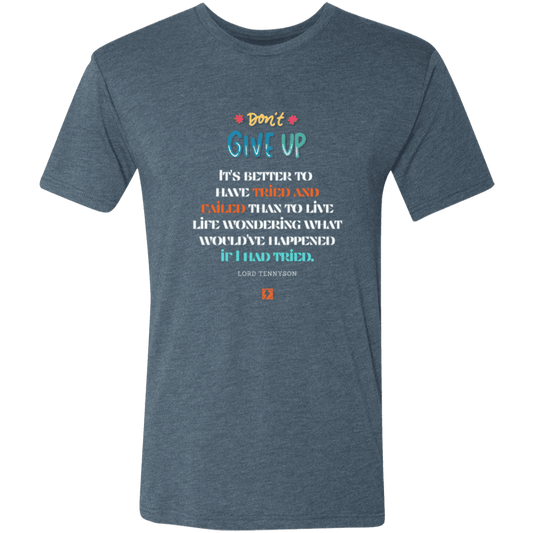 Men's T-Shirt Tri-blend NL6010 with inspiring Tennyson quote: LT104 - Thinking of you - Color: Indigo