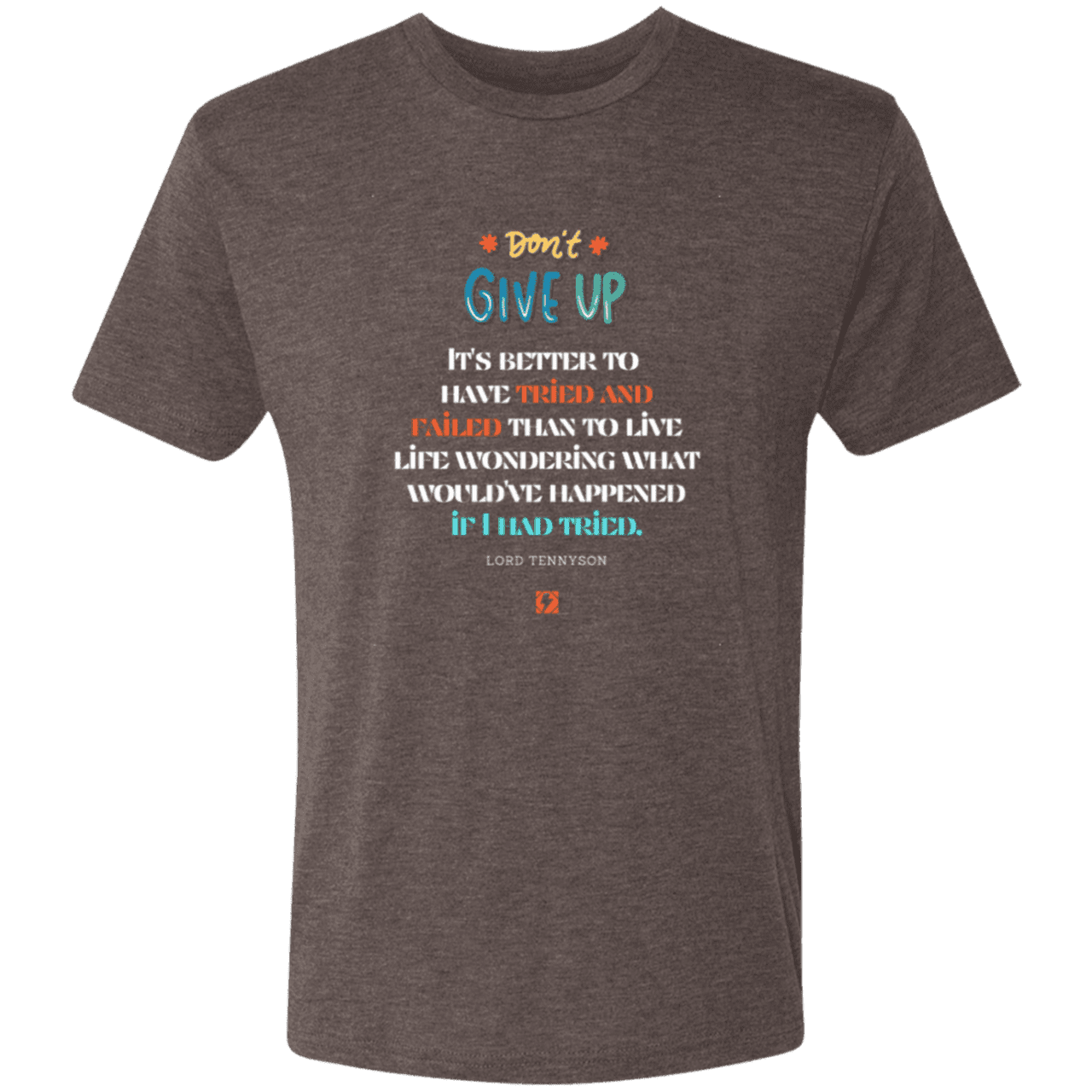 Men's T-Shirt Tri-blend NL6010 with inspiring Tennyson quote: LT104 - Thinking of you - Color: Macchiato