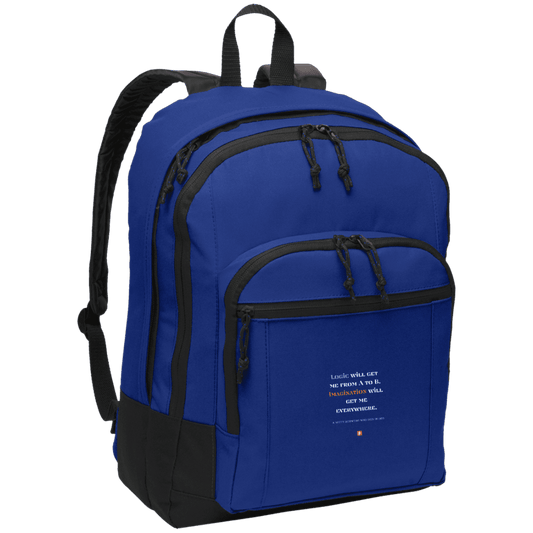 Student's Basic Backpack with inspiring Einstein quote: E113 - Imagination will get you where logic can't - Color: Twilight Blue