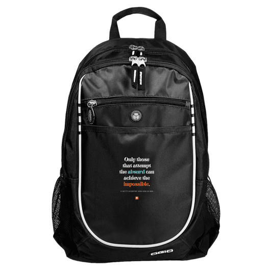 Student's Rugged Bookbag with inspiring Einstein quote: E116 - Attempt the absurd to achieve the impossible - Color: Black