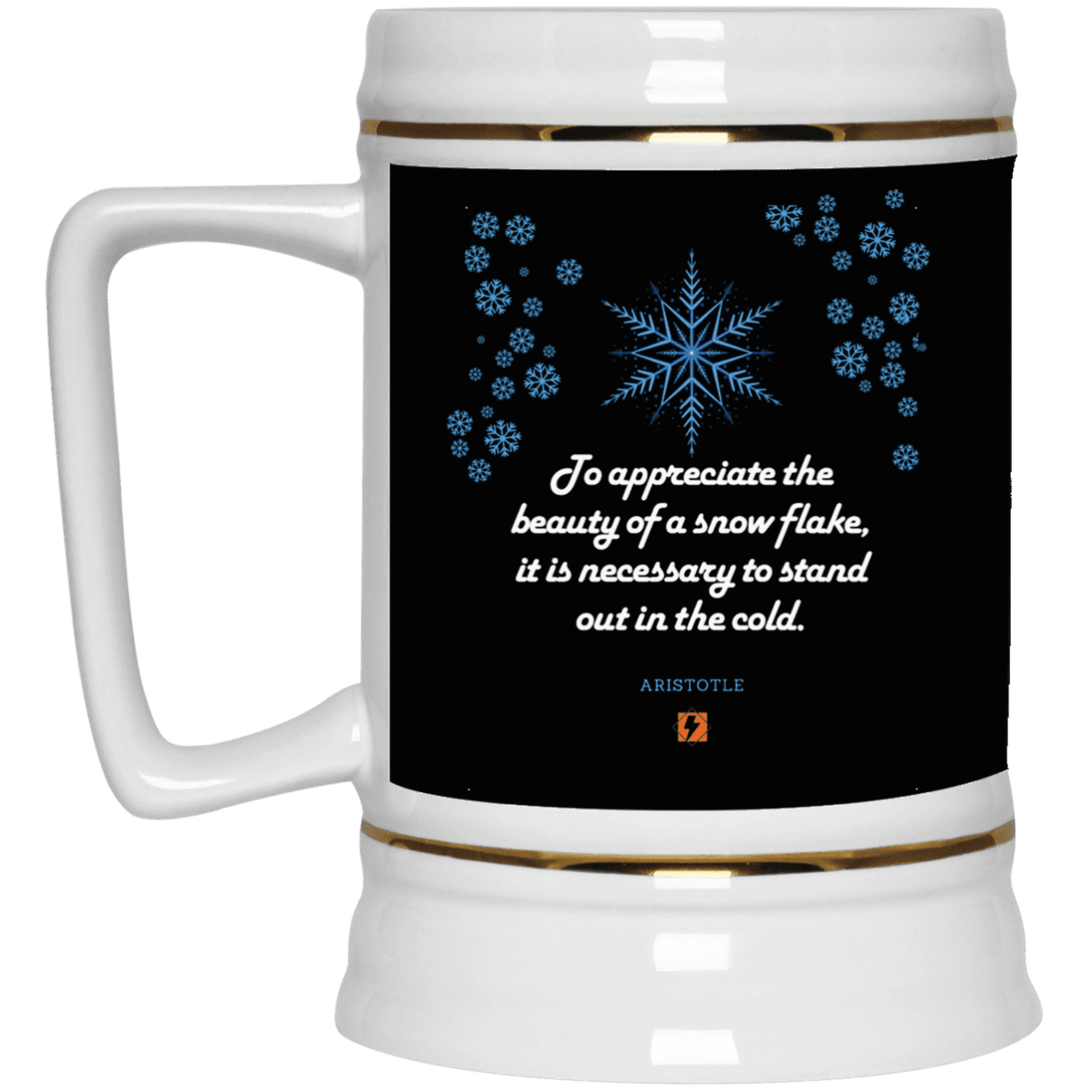 Ceramic Beer Stein Mug with inspiring Aristotle quote: A130 - Appreciation requires interaction - Color: Black