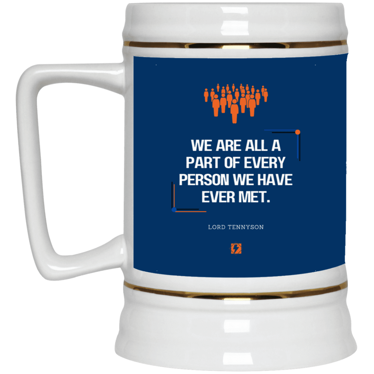 Ceramic Beer Stein Mug with inspiring Tennyson quote: LT118 - People theory - have you got a piece of me - Color: Royal