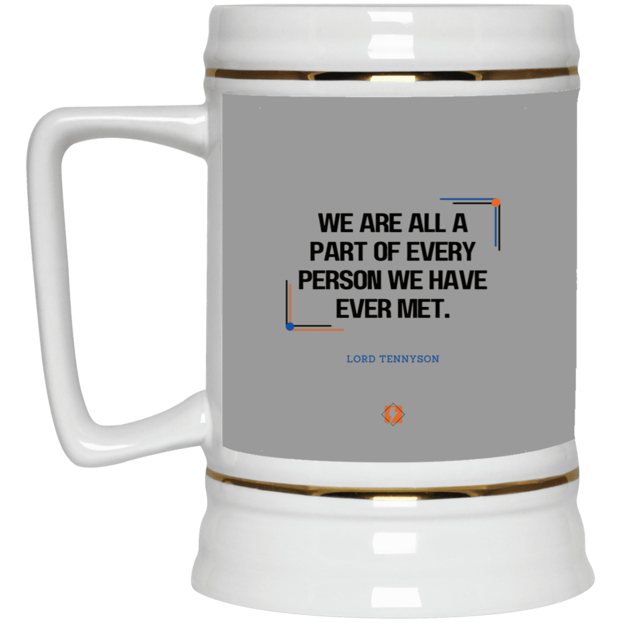 Ceramic Beer Stein Mug with inspiring Tennyson quote: LT118 - People theory - have you got a piece of me - Color: Gray