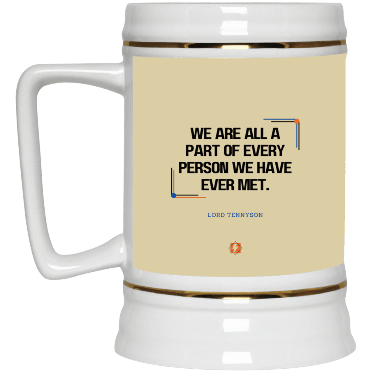 Ceramic Beer Stein Mug with inspiring Tennyson quote: LT118 - People theory - have you got a piece of me - Color: Tan