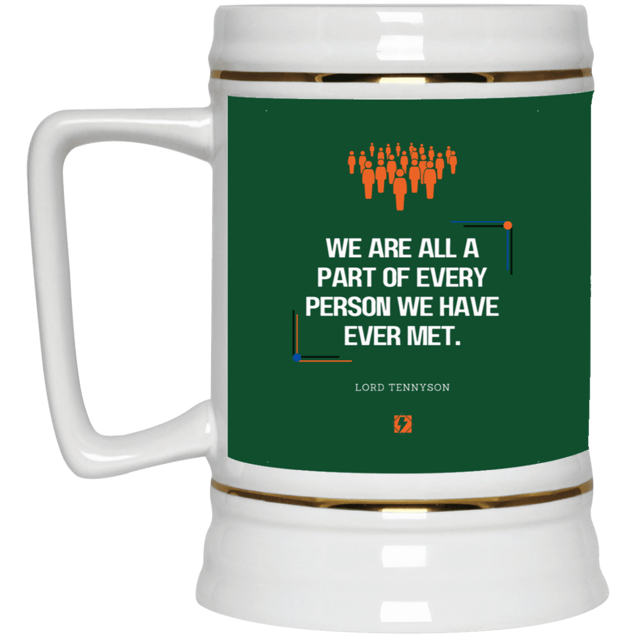 Ceramic Beer Stein Mug with inspiring Tennyson quote: LT118 - People theory - have you got a piece of me - Color: Forest