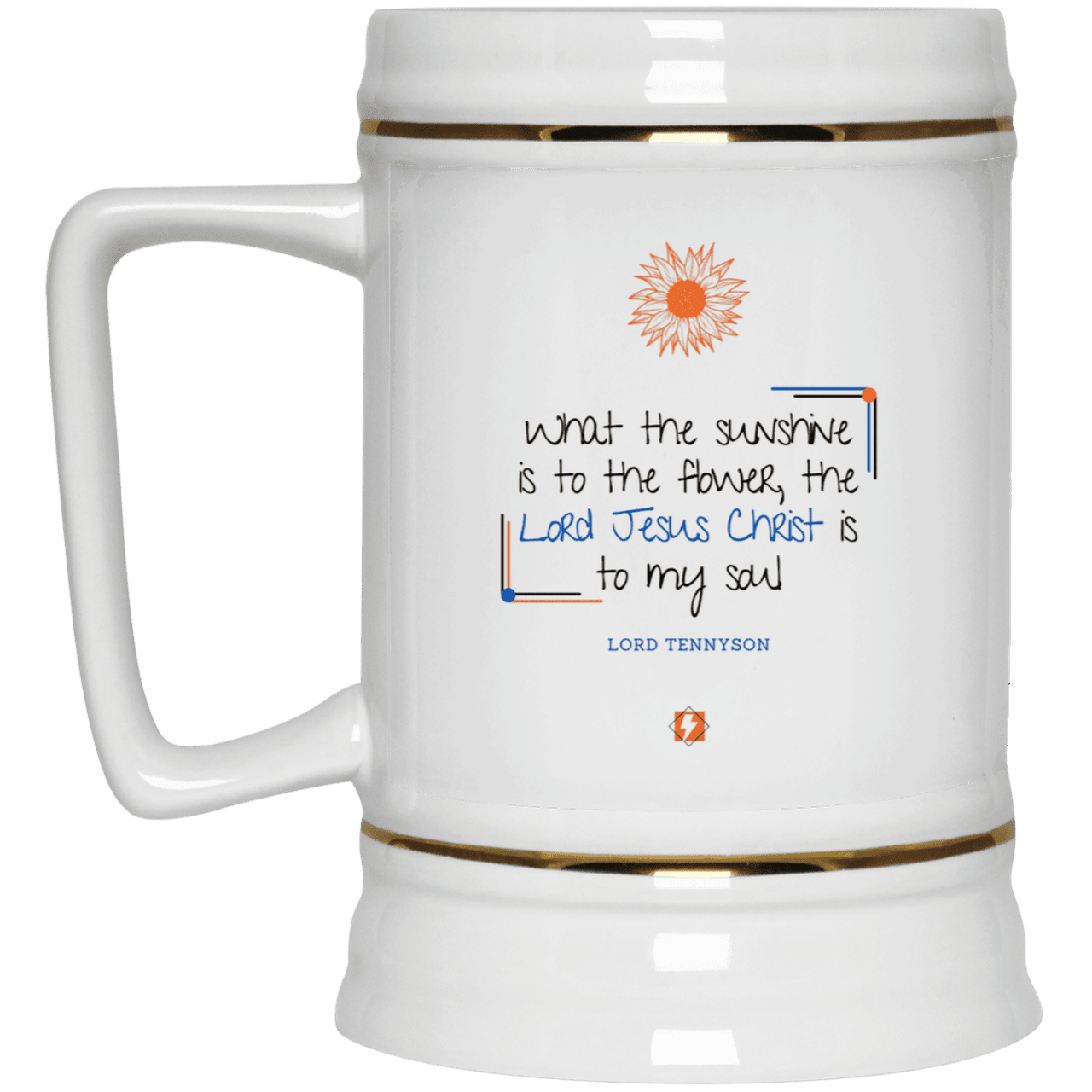 Ceramic Beer Stein Mug with inspiring Tennyson quote: LT119 - A personal confession by Lord Tennyson - Color: Plain White