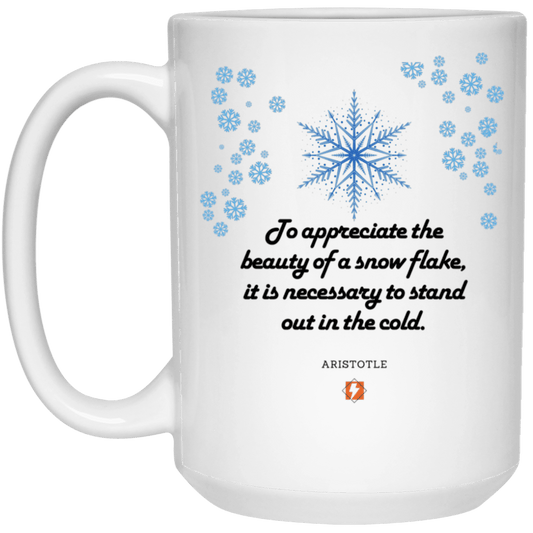 Ceramic Large Mug 15oz with inspiring Aristotle quote: A130 - Appreciation requires interaction - Color: Plain White