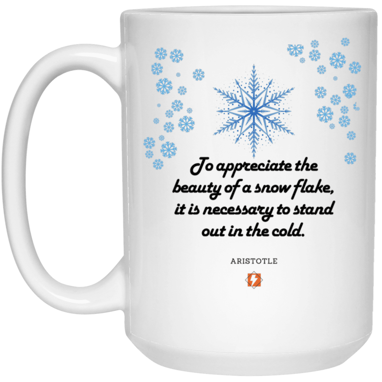 Ceramic Large Mug 15oz with inspiring Aristotle quote: A130 - Appreciation requires interaction - Color: Plain White