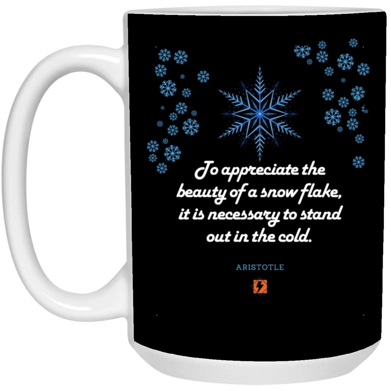 Ceramic Large Mug 15oz with inspiring Aristotle quote: A130 - Appreciation requires interaction - Color: Black White