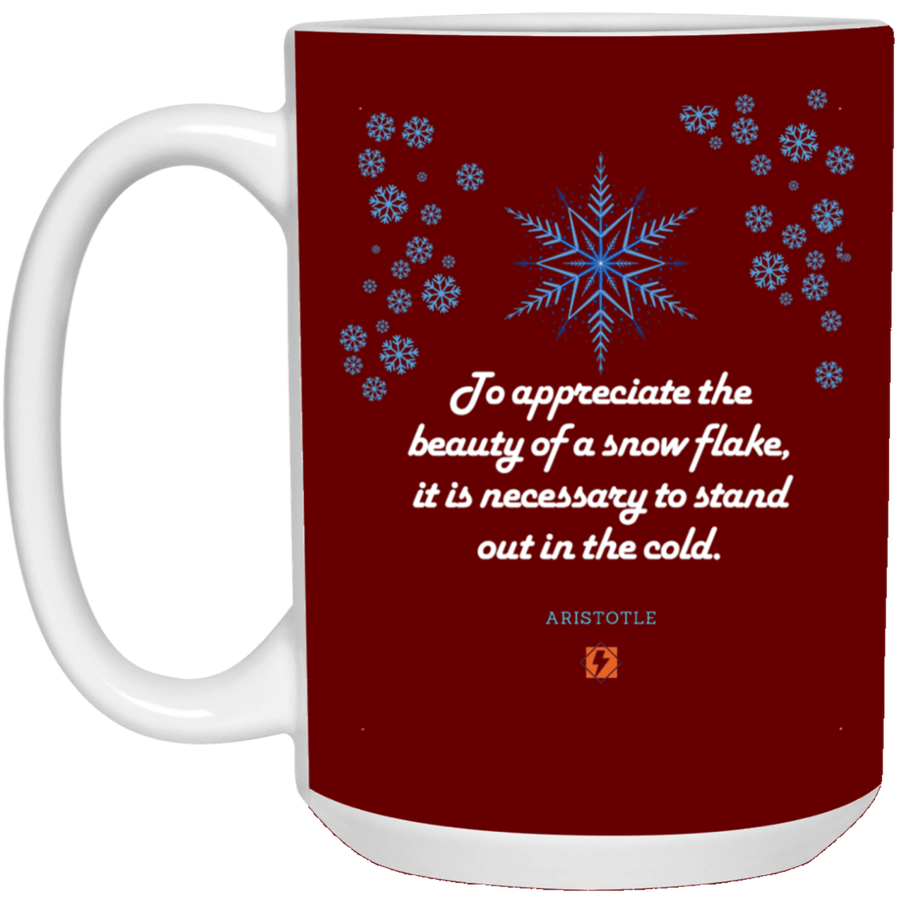 Ceramic Large Mug 15oz with inspiring Aristotle quote: A130 - Appreciation requires interaction - Color: Maroon