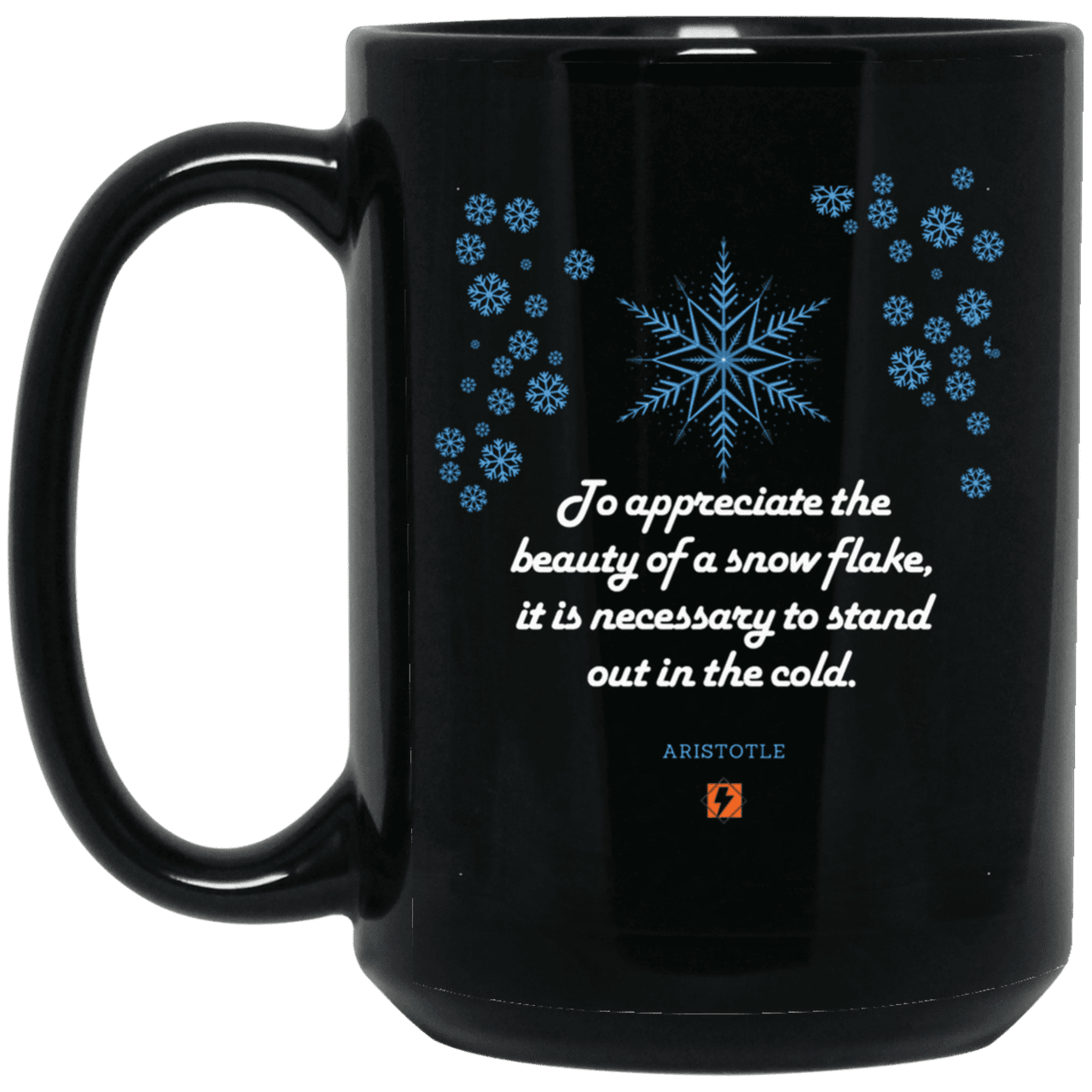 Ceramic Large Mug 15oz with inspiring Aristotle quote: A130 - Appreciation requires interaction - Color: Plain Black