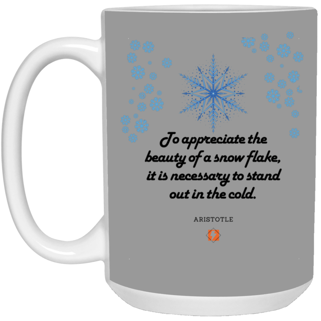 Ceramic Large Mug 15oz with inspiring Aristotle quote: A130 - Appreciation requires interaction - Color: Gray