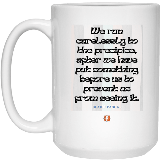 Ceramic Large Mug 15oz with inspiring Pascal quote: BP117 - Making assumptions carry risks - Color: Plain White