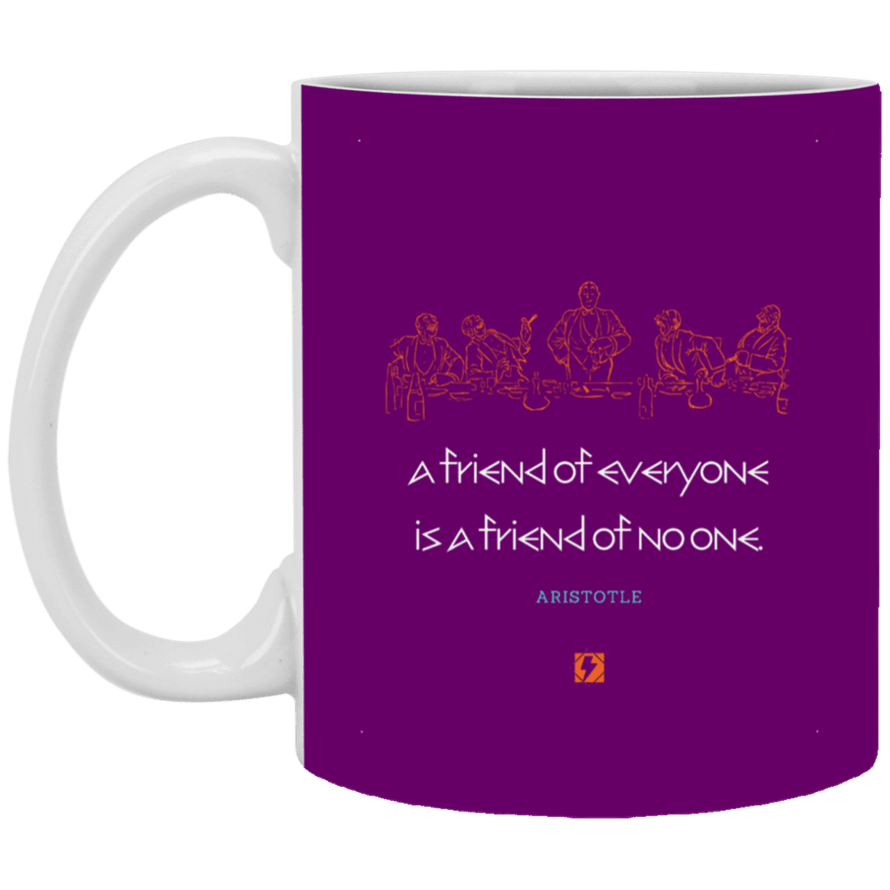 Ceramic Standard Mug 11oz with inspiring Aristotle quote: A103 - Do not be friends with everyone - Color: Purple