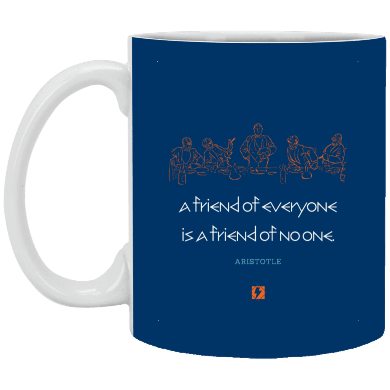 Ceramic Standard Mug 11oz with inspiring Aristotle quote: A103 - Do not be friends with everyone - Color: Royal