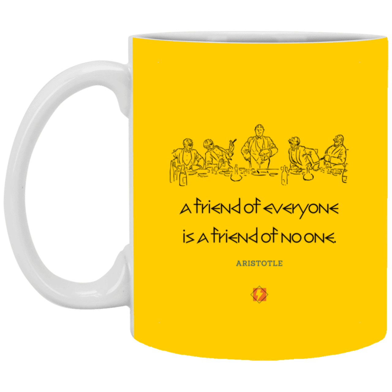 Ceramic Standard Mug 11oz with inspiring Aristotle quote: A103 - Do not be friends with everyone - Color: Athletic Gold