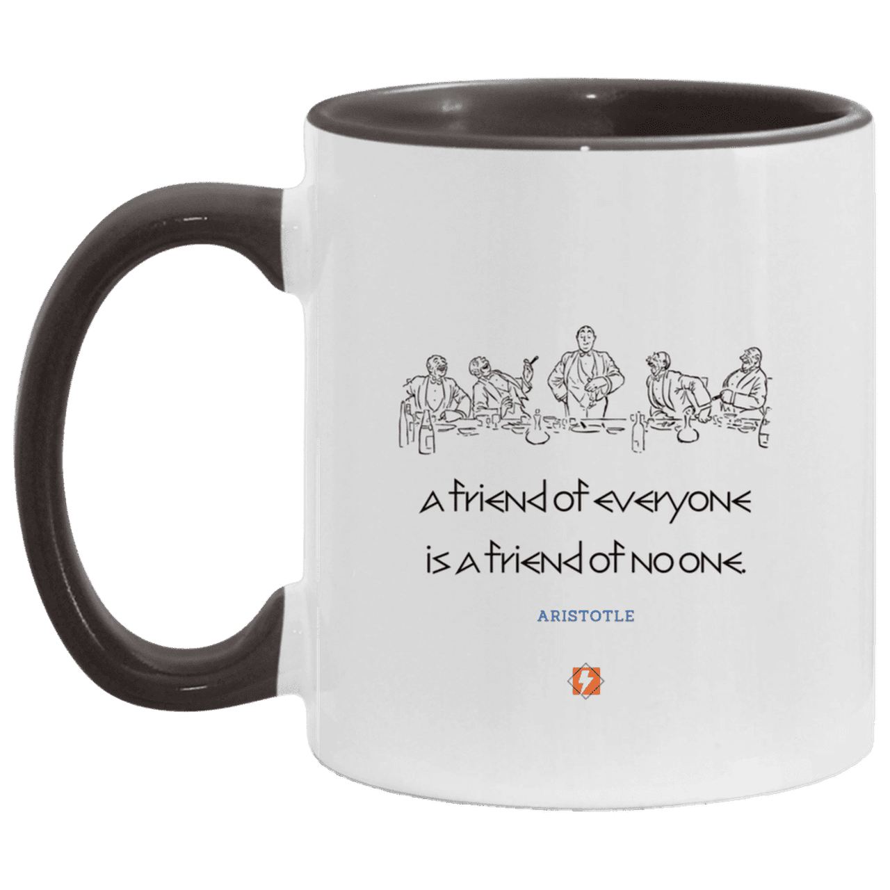 Ceramic Standard Mug 11oz with inspiring Aristotle quote: A103 - Do not be friends with everyone - Color: White/Black